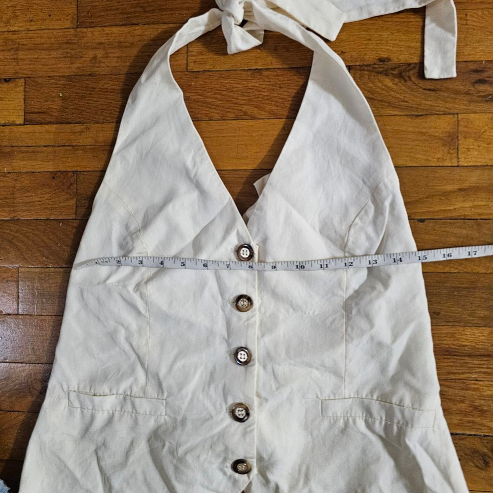 DISSH White Vest Halter Button Front Size 10 - Picture 4 of 8